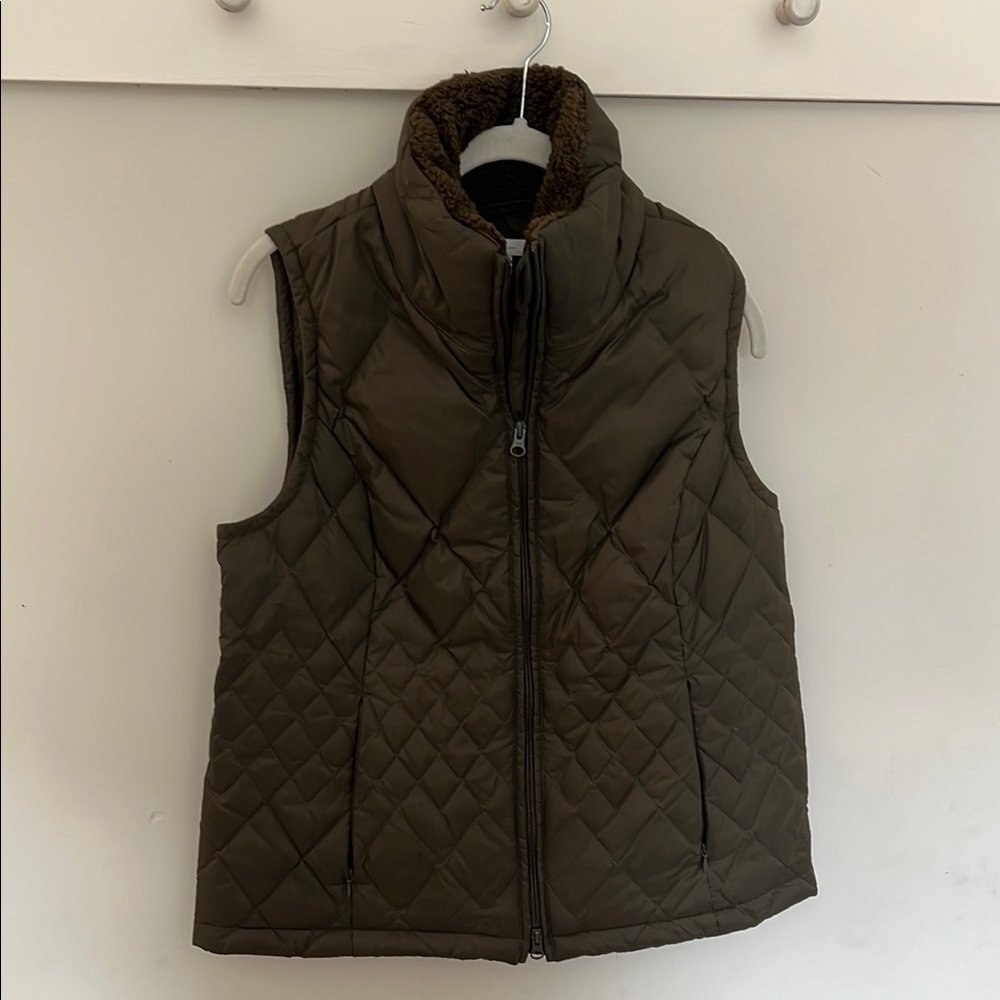 Quilted Olive Green Puffer Vest